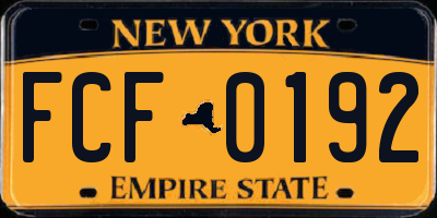 NY license plate FCF0192