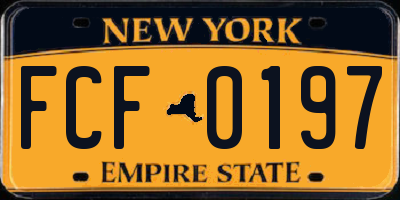 NY license plate FCF0197