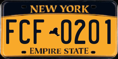 NY license plate FCF0201