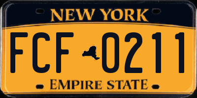 NY license plate FCF0211