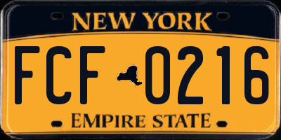 NY license plate FCF0216