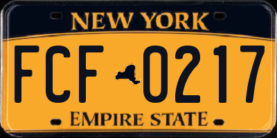 NY license plate FCF0217