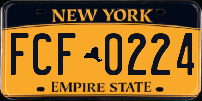 NY license plate FCF0224
