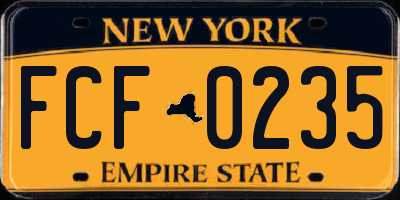 NY license plate FCF0235