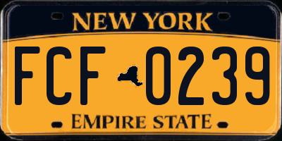 NY license plate FCF0239