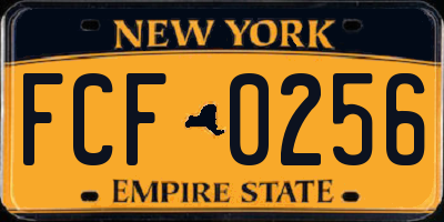 NY license plate FCF0256