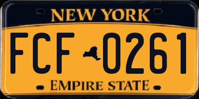 NY license plate FCF0261