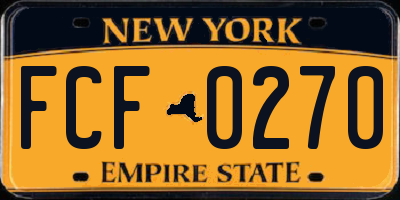 NY license plate FCF0270