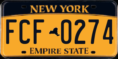 NY license plate FCF0274