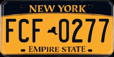 NY license plate FCF0277