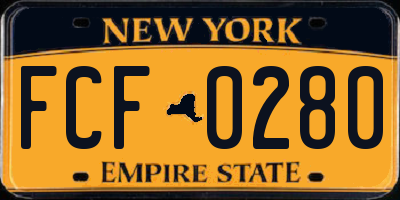 NY license plate FCF0280