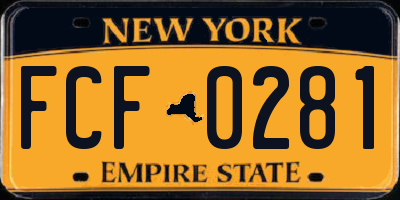 NY license plate FCF0281