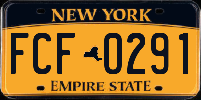 NY license plate FCF0291