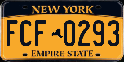 NY license plate FCF0293