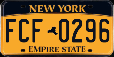 NY license plate FCF0296