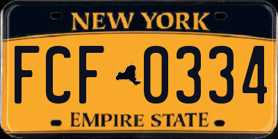 NY license plate FCF0334