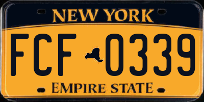 NY license plate FCF0339