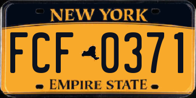 NY license plate FCF0371