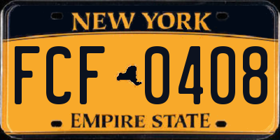 NY license plate FCF0408