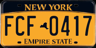 NY license plate FCF0417