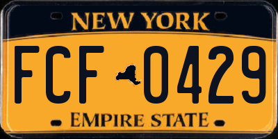 NY license plate FCF0429