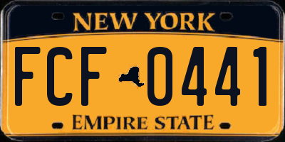 NY license plate FCF0441