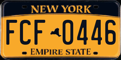NY license plate FCF0446