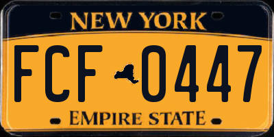 NY license plate FCF0447
