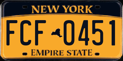 NY license plate FCF0451
