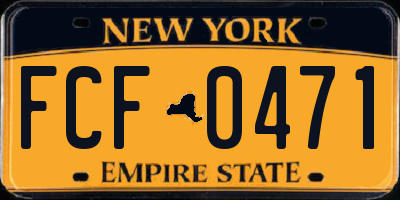 NY license plate FCF0471