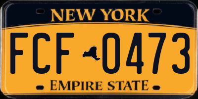 NY license plate FCF0473