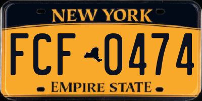 NY license plate FCF0474