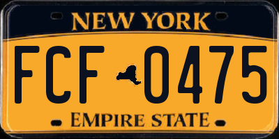 NY license plate FCF0475