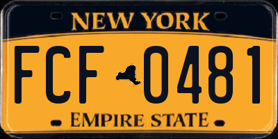 NY license plate FCF0481