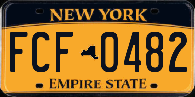 NY license plate FCF0482