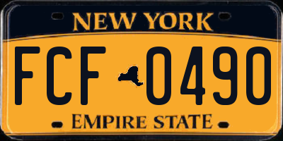 NY license plate FCF0490