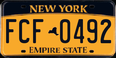NY license plate FCF0492