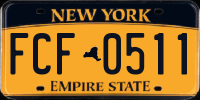 NY license plate FCF0511