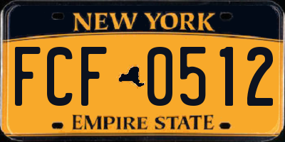 NY license plate FCF0512