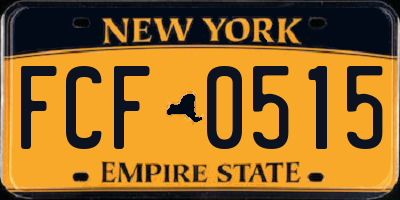 NY license plate FCF0515