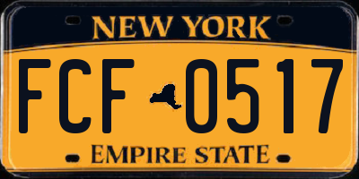 NY license plate FCF0517