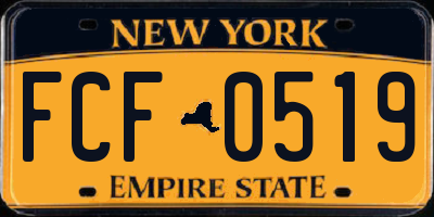 NY license plate FCF0519