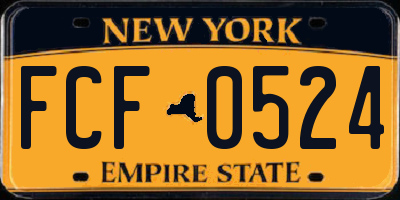NY license plate FCF0524