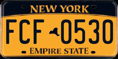 NY license plate FCF0530