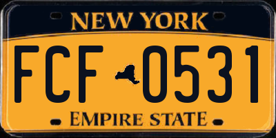 NY license plate FCF0531
