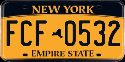 NY license plate FCF0532