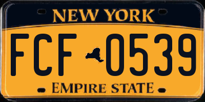 NY license plate FCF0539