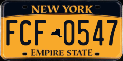 NY license plate FCF0547