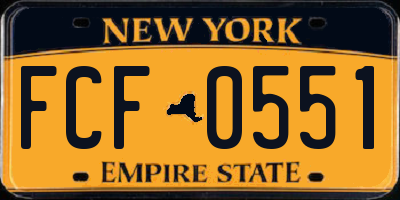 NY license plate FCF0551