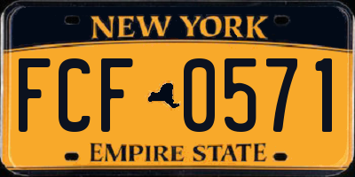 NY license plate FCF0571